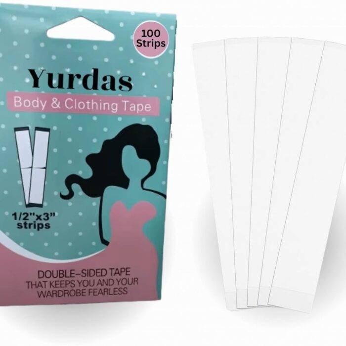 Yurdas Double-Sided Body Tape – 100 Strong Adhesive Strips for Skin & Clothing, Invisible Bra & Dress Fashion Tape, Extra Strong Hold - Image 1