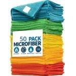 Yurdas Microfibre Cleaning Cloths, 50 Pack, 30x30cm, Ultra Soft and Absorbent, Multi-Colour