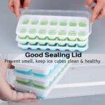 Yurdas Silicone Ice Cube Trays with Lids – 4 Pack, 14 Square Cubes per Tray (56 Cubes Total) – BPA-Free, Flexible, Stackable – for Baby Food, Whiskey, Cocktails & Drinks - Image 2