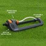 Yurdas Oscillating Lawn Sprinkler with Metal Filter - 304m² Rectangular Coverage, 8-17m Adjustable Range, 16 Nozzles for Even Irrigation, Garden Water Sprayer for Grass, Plants & Flowers - Image 5