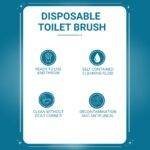 Yurdas Disposable Toilet Brush Set – 40 Cleaning Heads with Storage Stand, White - Image 7