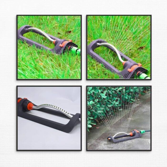 Yurdas Oscillating Lawn Sprinkler with Metal Filter - 304m² Rectangular Coverage, 8-17m Adjustable Range, 16 Nozzles for Even Irrigation, Garden Water Sprayer for Grass, Plants & Flowers - Image 3