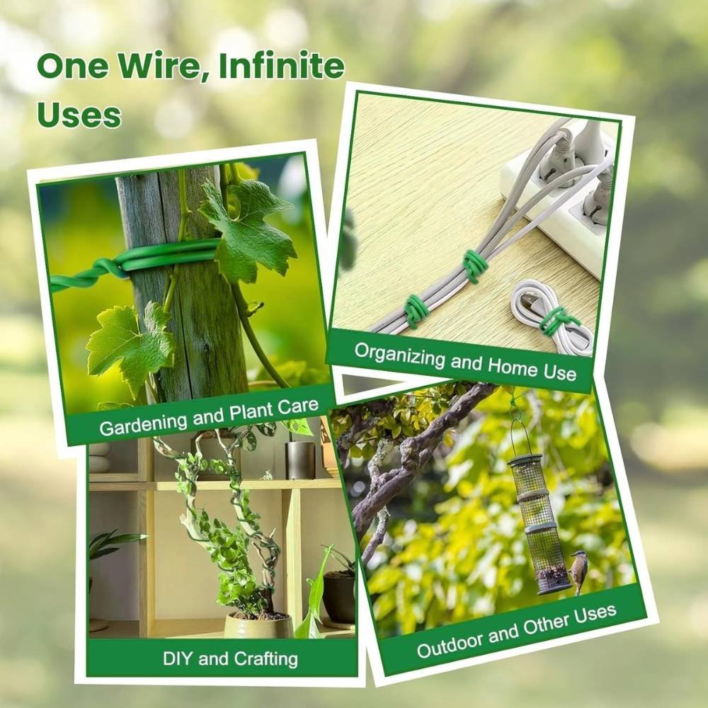 4 (4) Yurdas 50m Twist Tie Garden Wire with Built-in Cutting Blade – Plant Ties for Climbing Plants, Garden Ties, Vines, Shrubs, Outdoor & Indoor Plant Support - Image 4