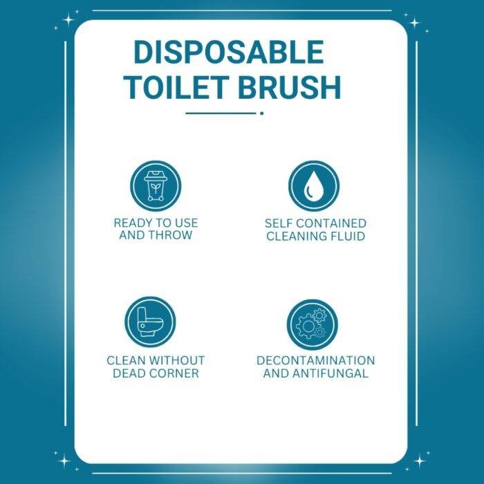 Yurdas Disposable Toilet Brush Set – 40 Cleaning Heads with Storage Stand, White - Image 7