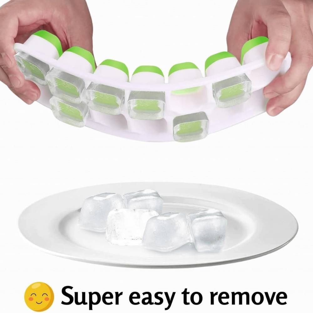 5 (4) Yurdas Silicone Ice Cube Trays with Lids – 4 Pack, 14 Square Cubes per Tray (56 Cubes Total) – BPA-Free, Flexible, Stackable – for Baby Food, Whiskey, Cocktails & Drinks - Image 5