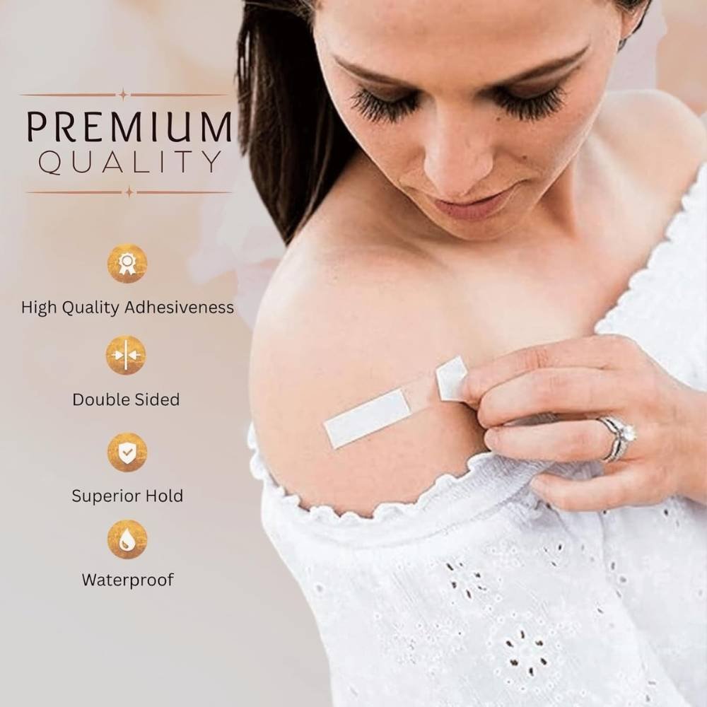 5 (4) Yurdas Double-Sided Body Tape – 100 Strong Adhesive Strips for Skin & Clothing, Invisible Bra & Dress Fashion Tape, Extra Strong Hold - Image 5