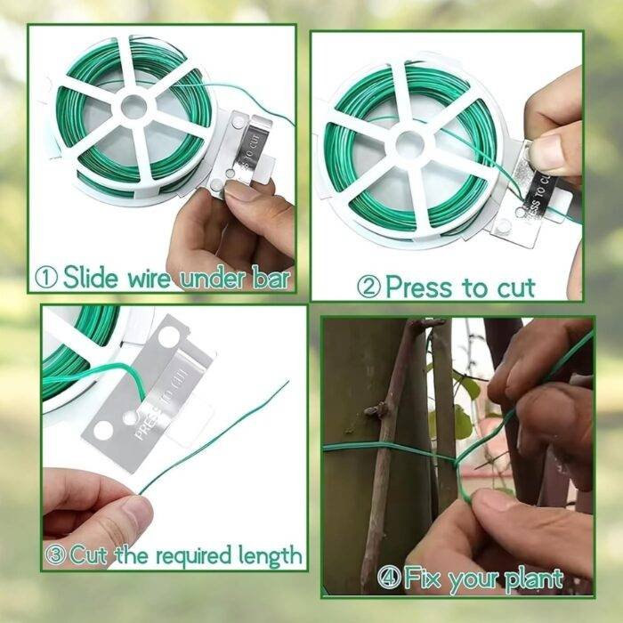 Yurdas 50m Twist Tie Garden Wire with Built-in Cutting Blade – Plant Ties for Climbing Plants, Garden Ties, Vines, Shrubs, Outdoor & Indoor Plant Support - Image 5