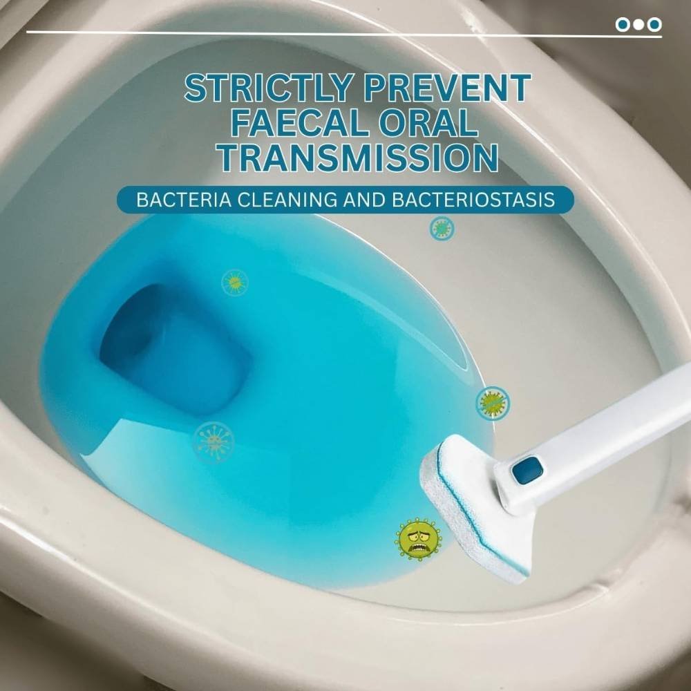 5 (4) Yurdas Disposable Toilet Brush Set – 40 Cleaning Heads with Storage Stand, White - Image 4