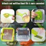 Yurdas Vegetable Chopper and Slicer Set, 14-in-1 Mandoline Slicer with Collection Container & Multiple Blades for Kitchen - Image 6