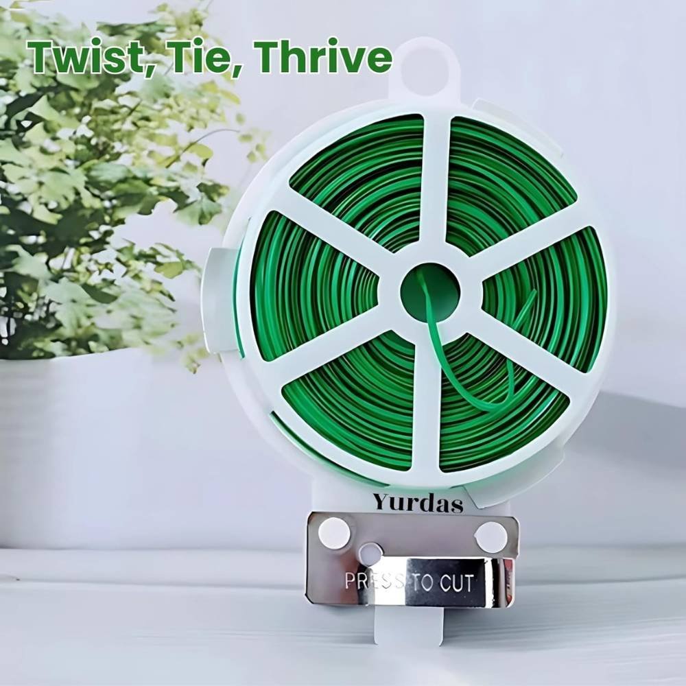 6 (4) Yurdas 50m Twist Tie Garden Wire with Built-in Cutting Blade – Plant Ties for Climbing Plants, Garden Ties, Vines, Shrubs, Outdoor & Indoor Plant Support - Image 6