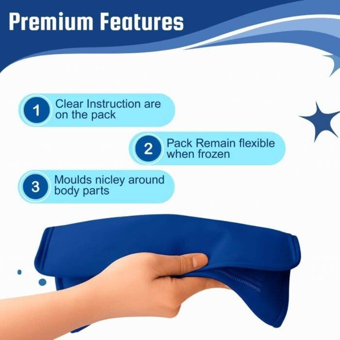 Yurdas Large Blue Gel Ice Pack 37x27cm – Reusable Hot & Cold Therapy for Pain Relief with Adjustable Strap - Image 7