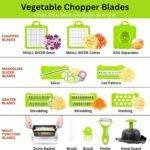Yurdas Vegetable Chopper and Slicer Set, 14-in-1 Mandoline Slicer with Collection Container & Multiple Blades for Kitchen - Image 7