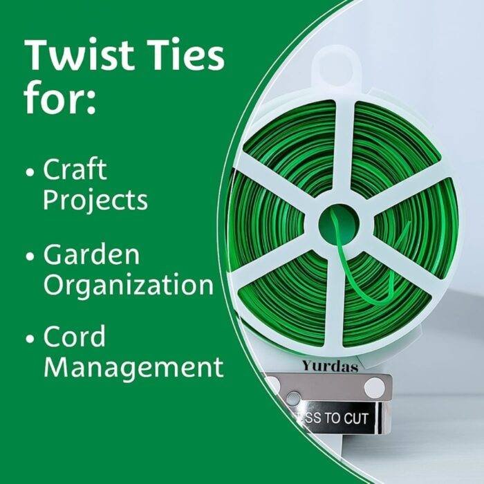 Yurdas 50m Twist Tie Garden Wire with Built-in Cutting Blade – Plant Ties for Climbing Plants, Garden Ties, Vines, Shrubs, Outdoor & Indoor Plant Support - Image 8